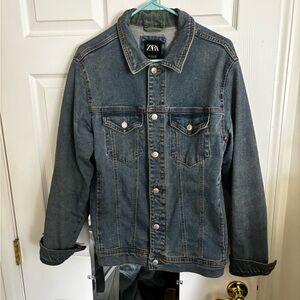 Zara Men's Faded Blue Denim Jacket